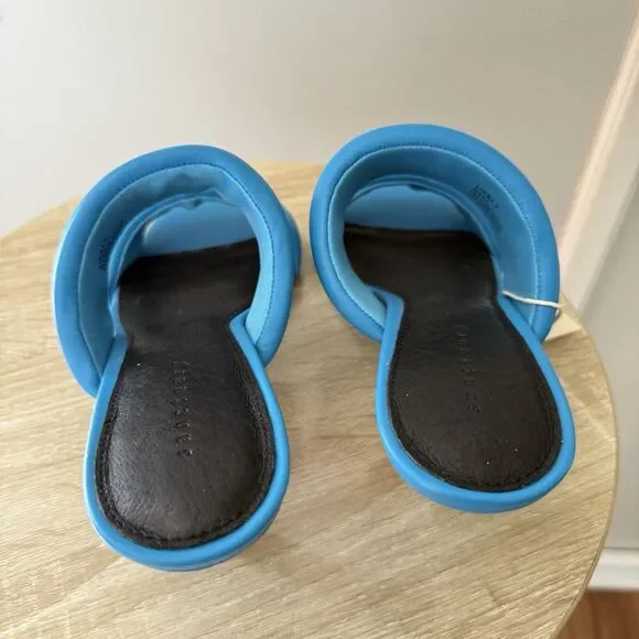 Sanctuary Women's Likely Square Toe Slip On Leather Sandal Size 8.5 M BLUE WIRE - Picture 6 of 16